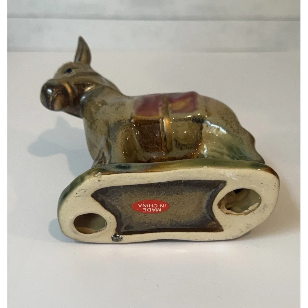 Vintage Ceramic Nativity Donkey Mule Replacement Figure Christmas 4